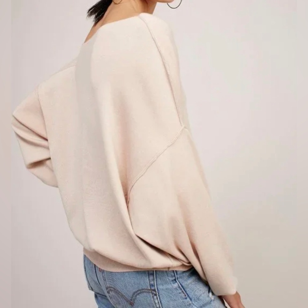 FREE PEOPLE Asymmetrical Neck Dolman Long Sleeve Sweater - Picture 4 of 7